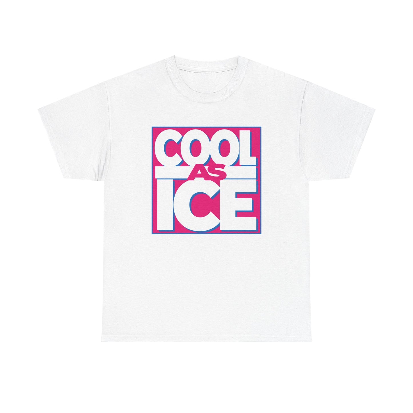 Cool As Ice Graphic Tee – Retro Bold Square Text T-Shirt