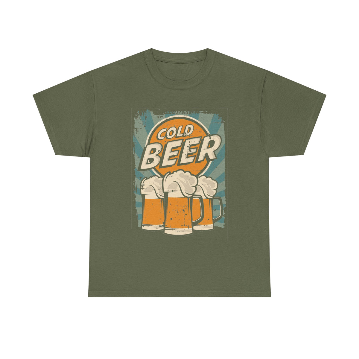Retro Cold Beer Drinking T-Shirt