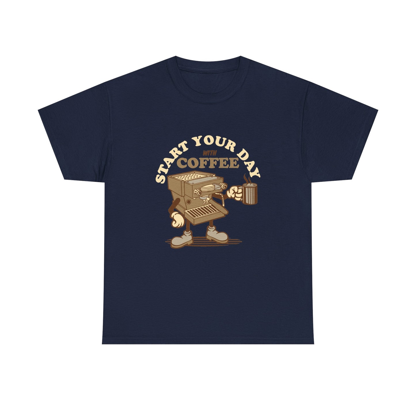 Start Your Day With Coffee T-Shirt | Retro Coffee Shirt