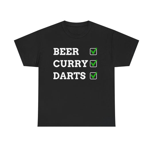 Beer Curry Darts Checklist T-Shirt