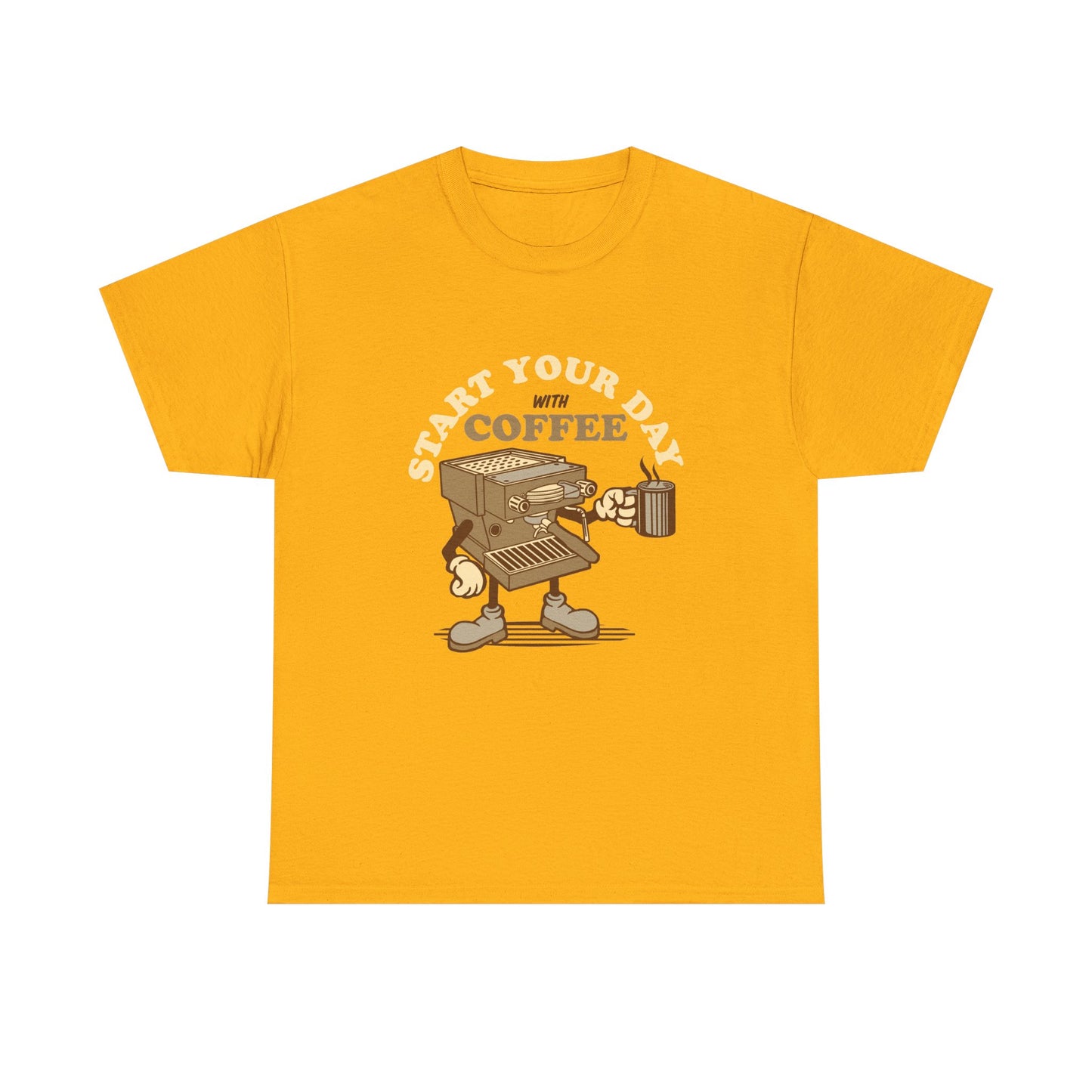 Start Your Day With Coffee T-Shirt | Retro Coffee Shirt