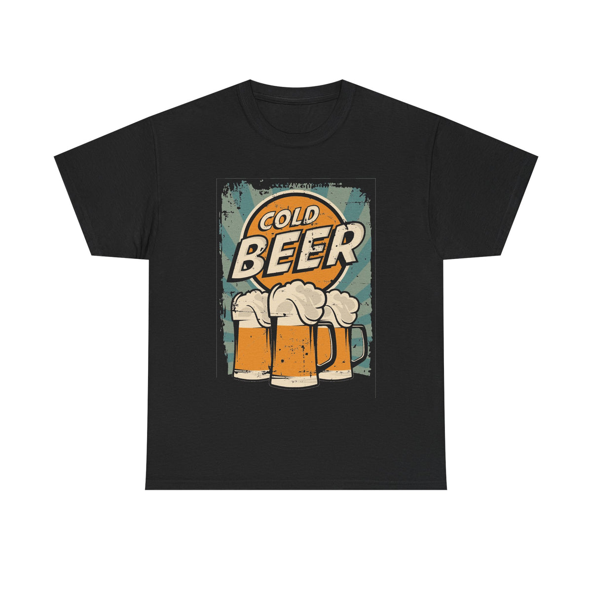 Retro Cold Beer Drinking T-Shirt