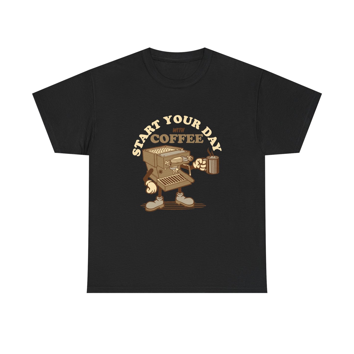 Start Your Day With Coffee T-Shirt | Retro Coffee Shirt