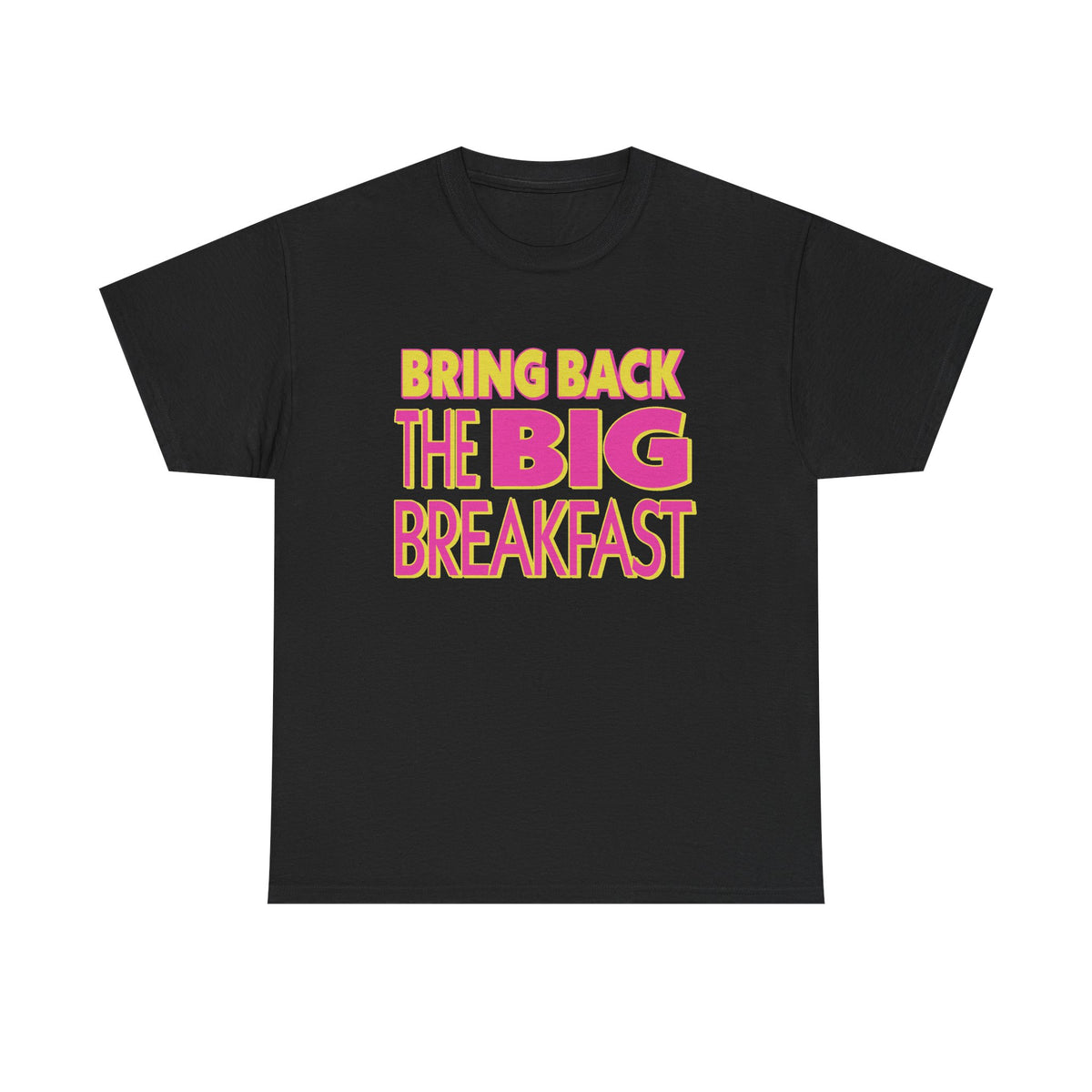 Bring Back The Big Breakfast T-Shirt - Bring back Johnny and Denise, the iconic presenters from the peak era of 90s British breakfast TV.