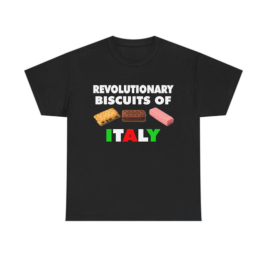 Revolutionary Biscuits of Italy T-Shirt for fans of The Young Ones